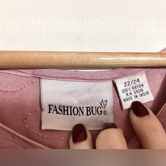 Y2K Vintage Embroidered Rayon Asymmetric Top 2X - Picture 11 of 15